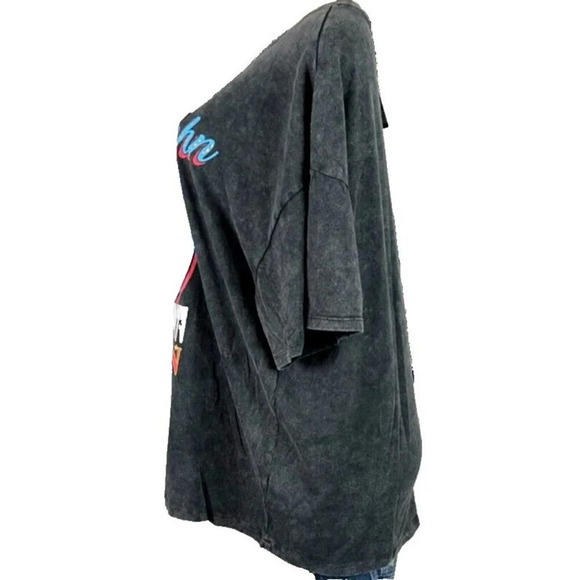 Hst Global Limited XXL Black Washed Elton John Graphic Cotton Short Sleeve Tee - Picture 3 of 5